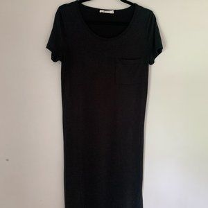 Charcoal Black Midi Light Weight Dress